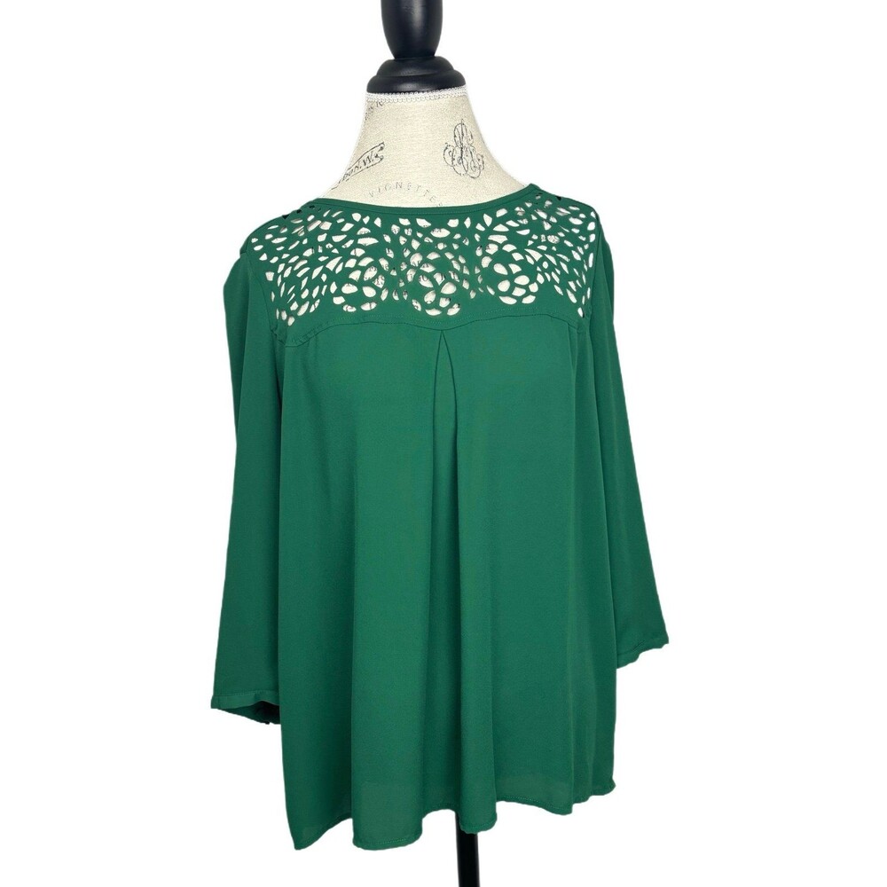 Anthropologie HD in Paris Green Blouse 12 US